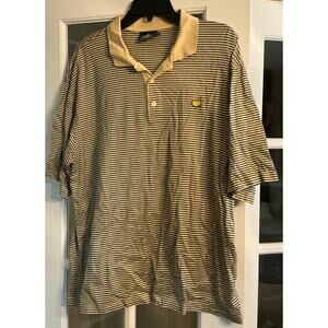 Vintage Masters Clubhouse Collection Polo Shirt Mens L Striped Augusta National